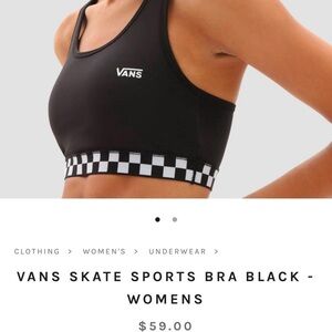 Vans Black Sports Bra Intimates